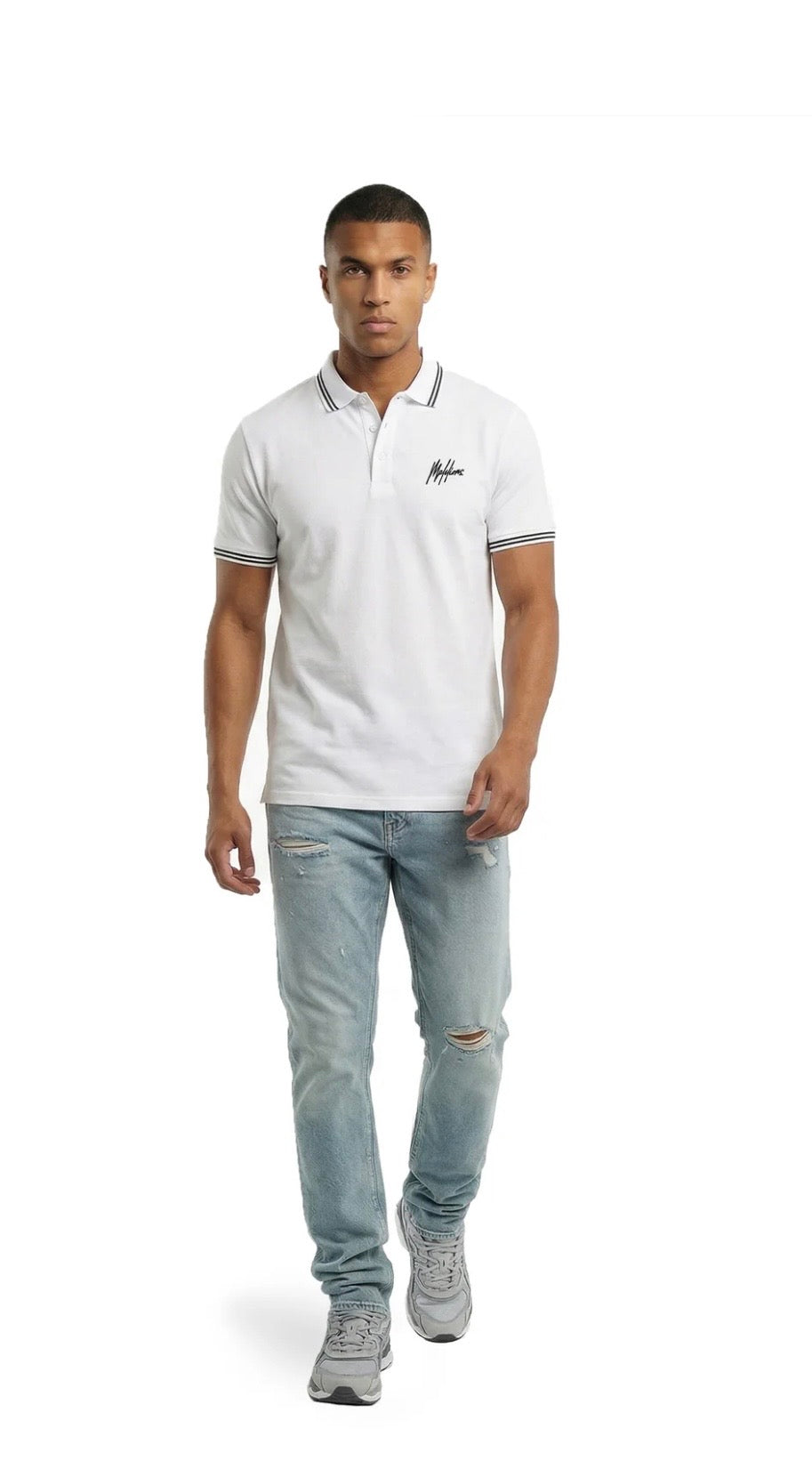 Malelions Men Formal Polo | White| Black