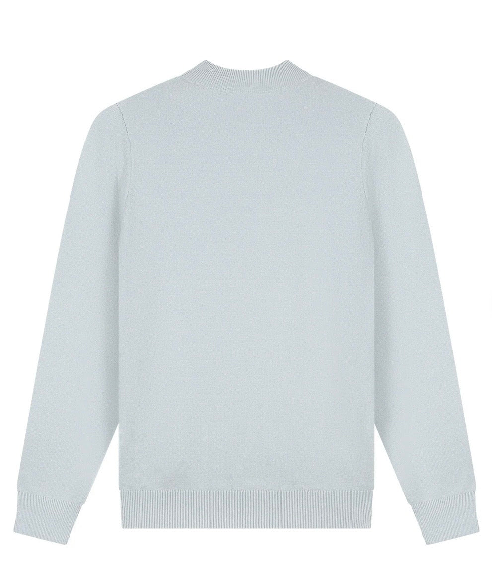 Malelions Men Knitted Mockneck Sweater | Ocean Grey