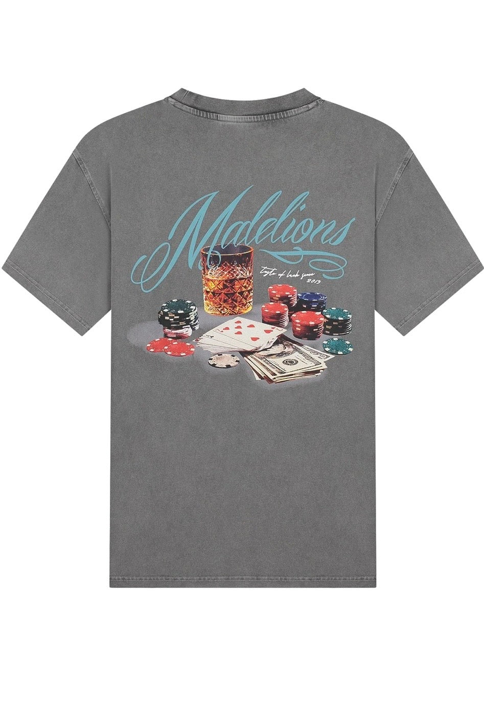 Malelions Men Playing Cards T-Shirt | Acid Wash