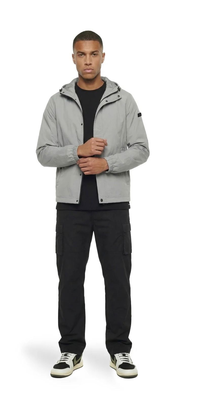 Malelions Men Nylon Windbreaker | Pearl Grey