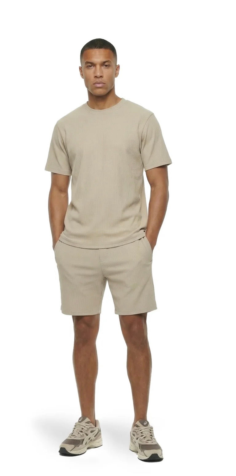 Malelions Men Ribbed T-Shirt | Light Taupe