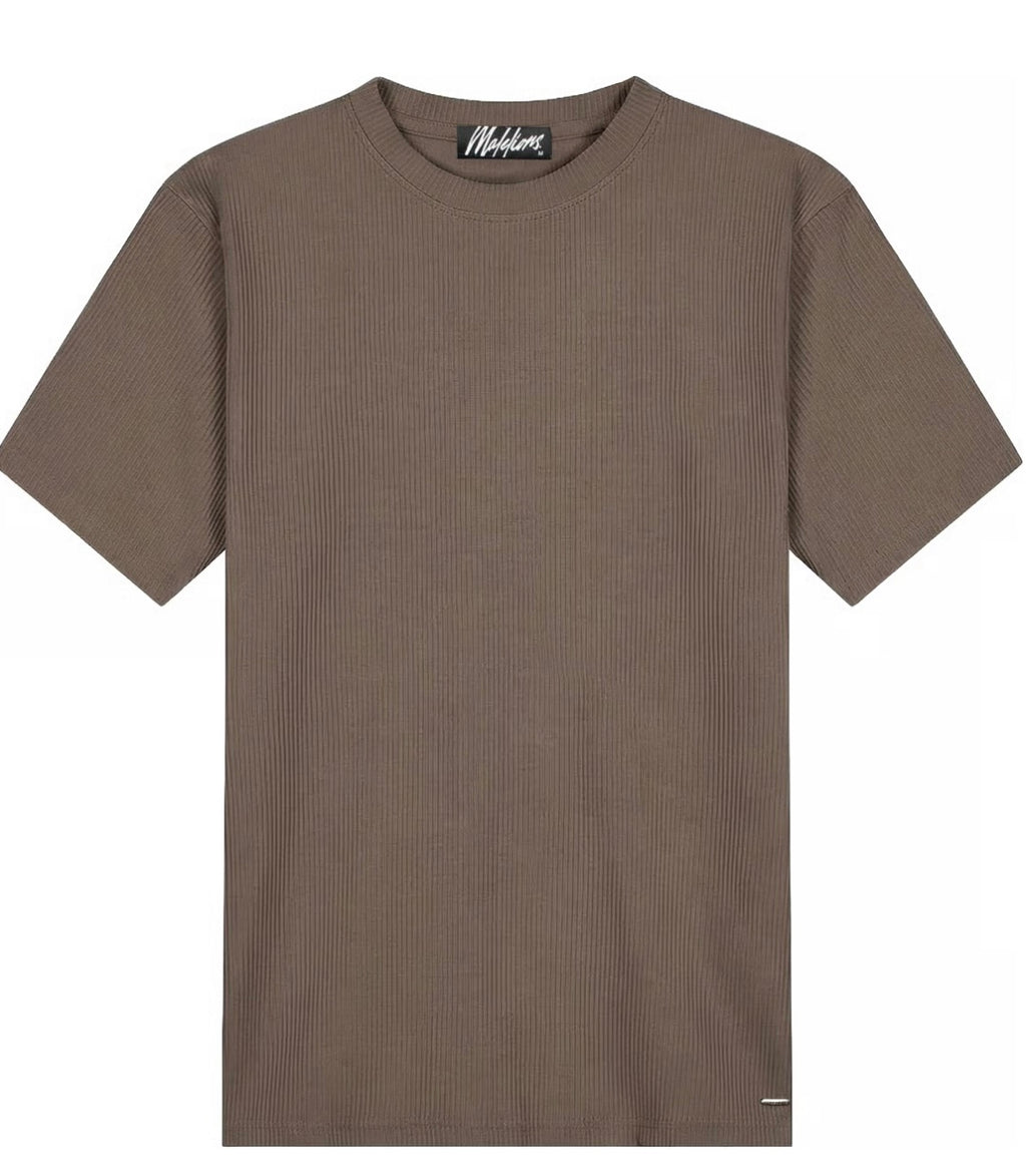 Malelions Men Ribbed T-Shirt | Brown