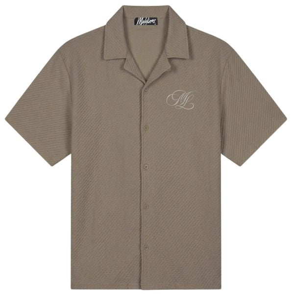 Malelions Men Diagonal Seersucker Shirt | Dark Sage