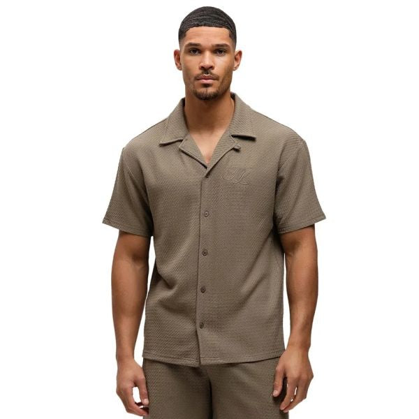 Malelions Men Diagonal Seersucker Shirt | Dark Sage