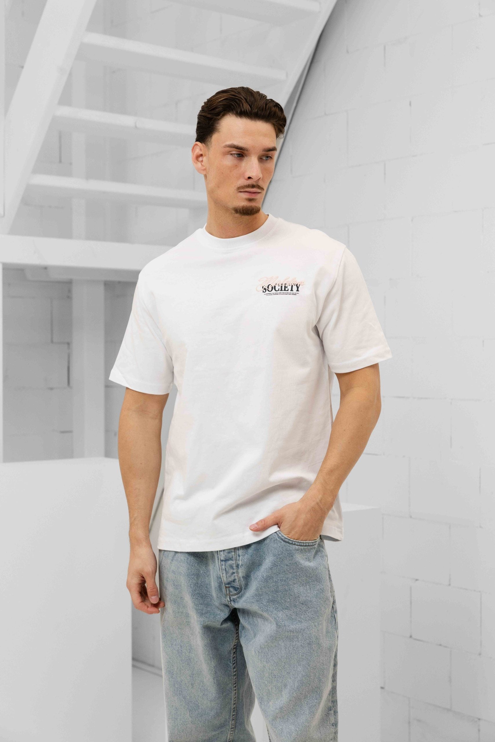 Malelions Men Society T-Shirt | White