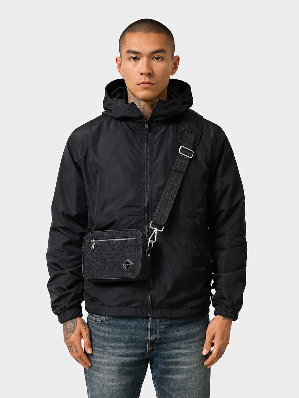 XPLCT  Ivory Bag Suede Black