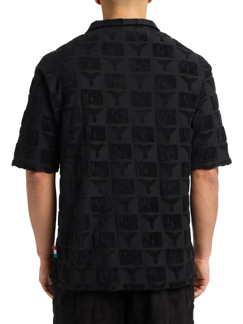 Carlo Colucci Oversize polo shirt with terry cloth Black