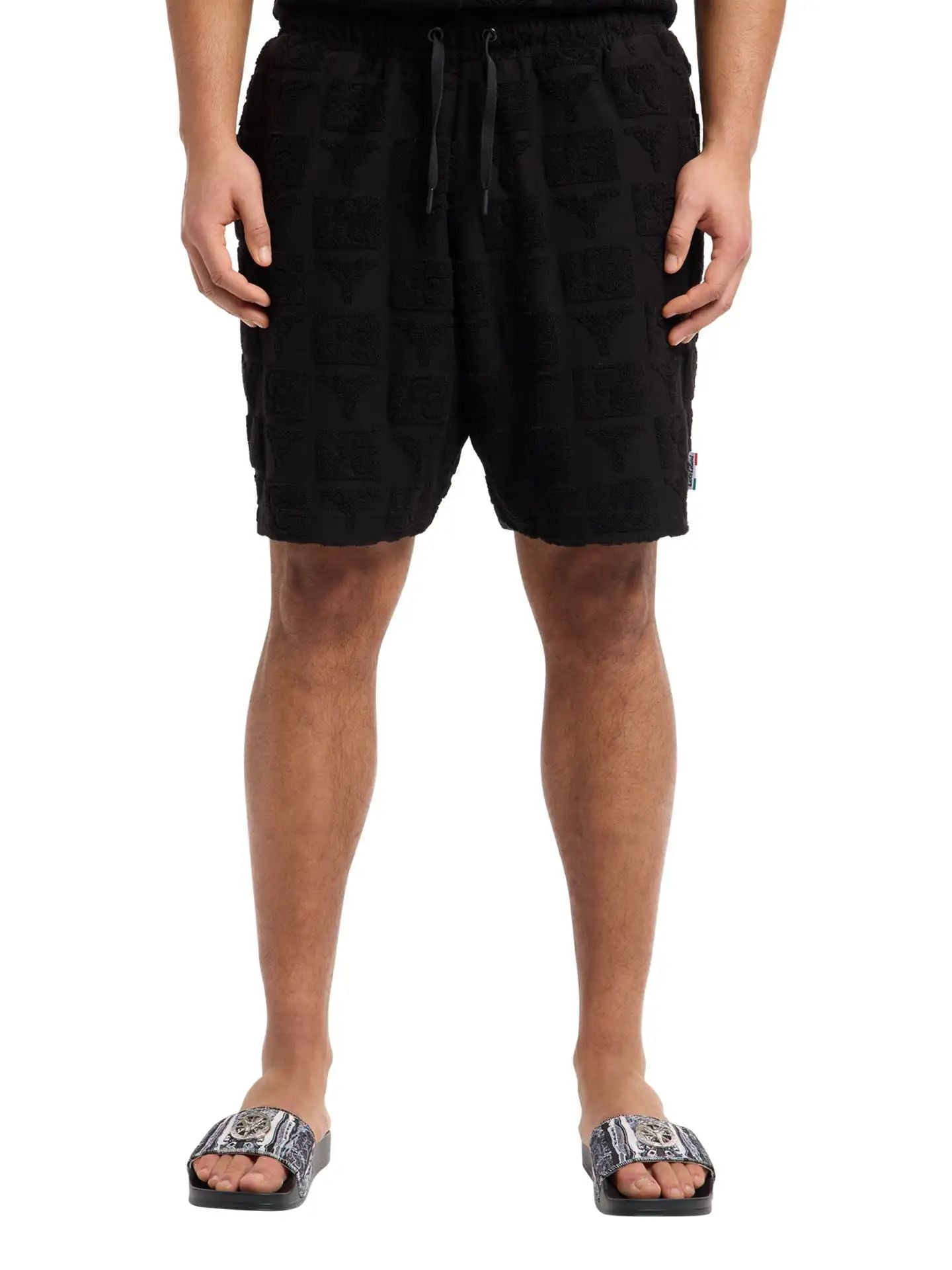 Carlo Colucci Oversize short with terry cloth Black