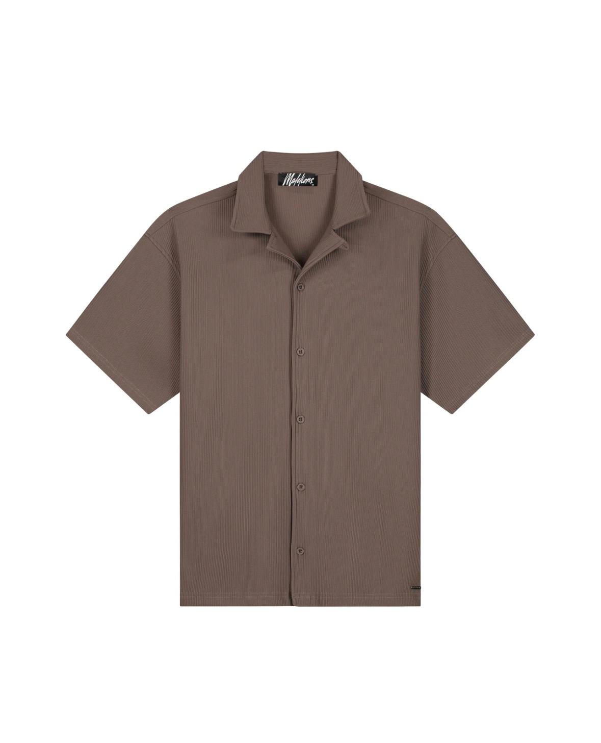 Malelions Men Emblem Seersucker Ribbed Set Brown